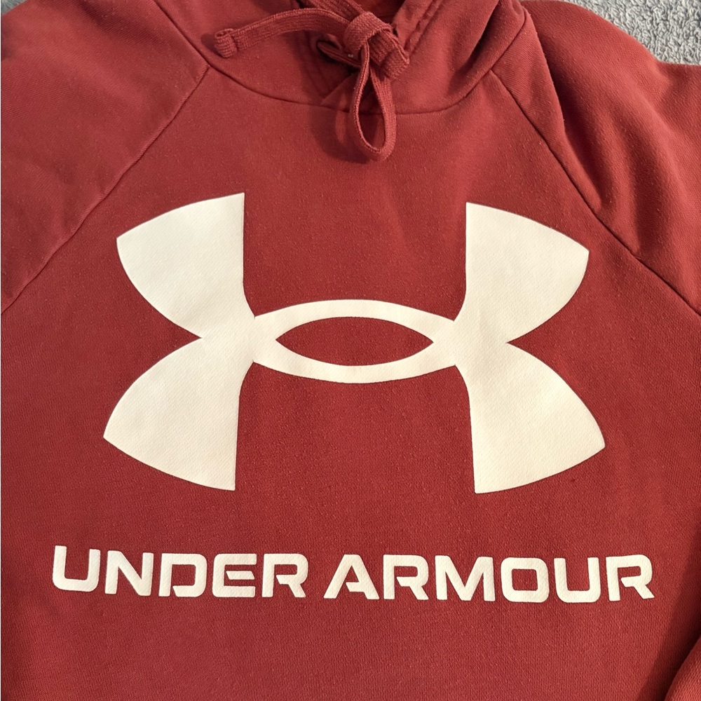 Under Armour Hoodie Loose Medium Red Logo - Picture 2 of 6